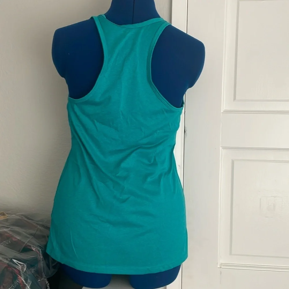 Nike Blue and Green Fitted Sleeveless Tank Top